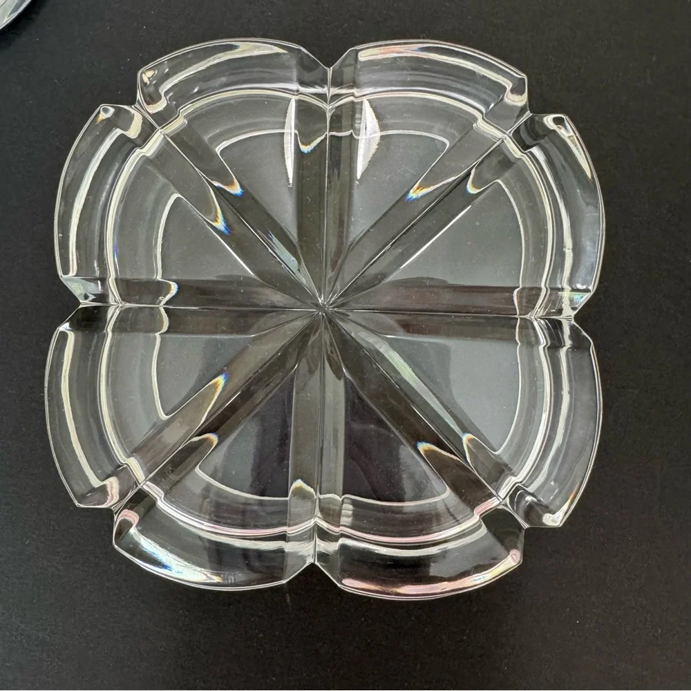 Vintage Mikasa Heavy Crystal Trinket Box Cut Glass Dish 4”